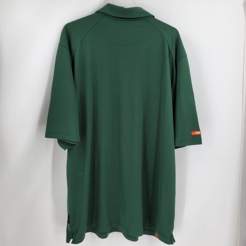 NIKE TEAM Dri-Fit Men XXL University of Miami Short Sleeve Polo Shirt - Picture 2 of 4